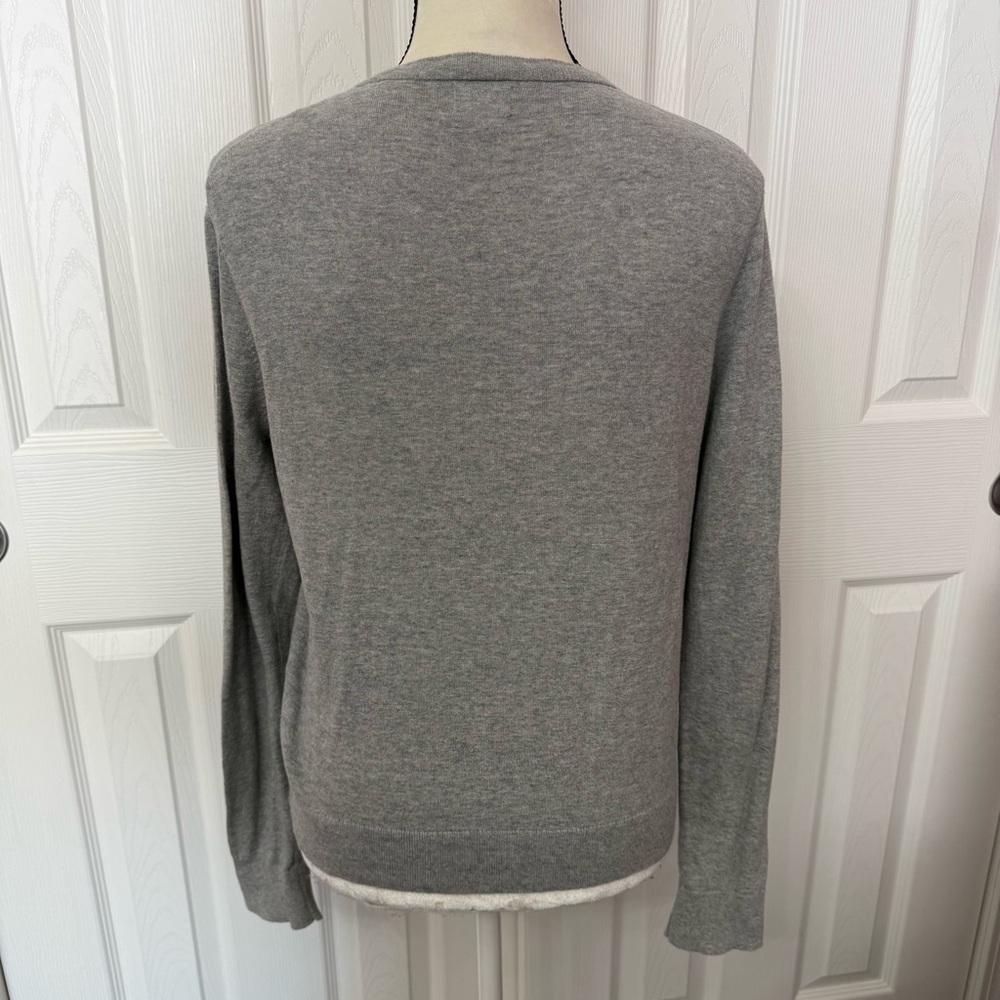 J. Crew Light Gray Button Down Cardigan Size Large #2191 - Picture 4 of 6